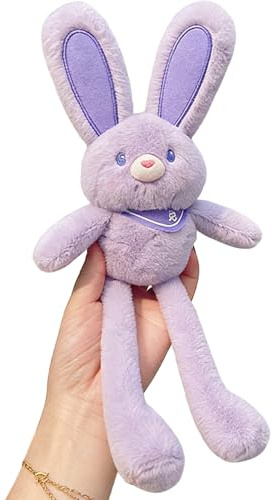 Pull-Up Rabbit Plush Toy-Interactive Stretchy Design, Fun Pull-out Rabbit Pendant, Ultra-Soft Stuffed Animal Pendant (Purple)