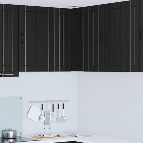 Holekex Köksskåp, svart av trämaterial, 57 x 57 x 80 cm med skjutdörrar, modernt kökskåp för inomhus, praktiskt underskåp, kök, hållbara köksmöbler, bufféskåp