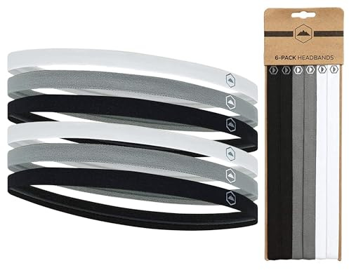 Tough Headware Haarband Damen und Herren - Dünne elastische Stirnbänder - Haarbänder für Sport Fußball Fitness - Stirnband Mädchen und Jungs - Sportband Set in versch. Farben