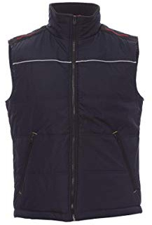 PAYPER Radar 2.0 Gilet Unisex da Uomo Donna 100% Poliestere Chiusura Zip Retro Sagomato Interno Imbottito Pile Tasche Esterne Bande Reflex Lavoro Blu Navy (XL)