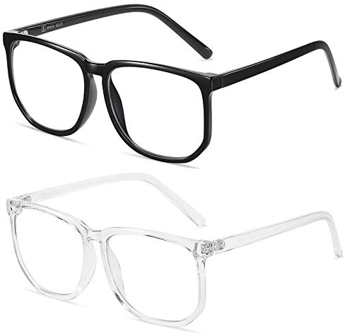 TR90 Vintage överdimensionerade blå ljusglasögon för Mid Big Face fyrkantiga glasögon