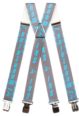 Olata Tirantes Ajustables para Pantalón de Esquí (Gris/Azul) - 4 cm Adulto. X-Forma (Metal)