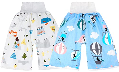 MOEMOE BABY 2 Packs Windelhose Kinder hohe Taille Nachts Töpfchen Trainingshose 2 Stück Lernhose Trainerhosen L/4-8 Jahre