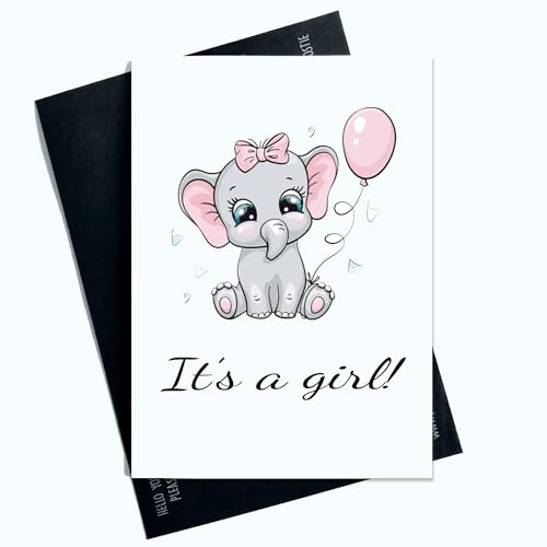 'It's a Girl' kort förtjusande baby shower gratulationskort söt design för att fira ankomsten av ett litet glädje perfekt grattiskort för baby shower baby flicka kort SP92
