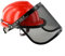 Casco di sicurezza per motosega FACULX con visiera, visiera in rete, casco di sicurezza arancione per motosega, compatibile con motoseghe, tosaerba, decespugliatori e decespugliatori