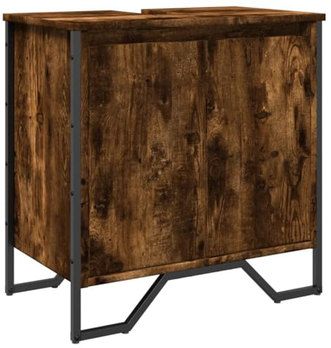 vidaXL Mobile Lavabo Bagno Rovere Fumo 60x35x60 cm Legno Multistrato