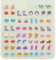 Boucles d'Oreilles Autocollantes, 30 Paires Boucle d Oreille Enfants Fille 3D Boucle Oreille Sans Trou pour Oreille, Visage (A)