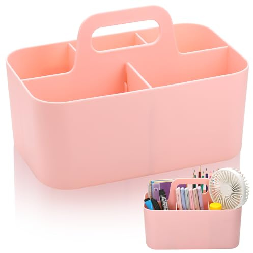 Multifunktionell korg organisatör, modern pennförvaring barn, hållbar PP-plast rengöringsmedel förvaring med handtag, rengöringskorg, stapelbar bord förvaringskorg plast för kök skrivbord
