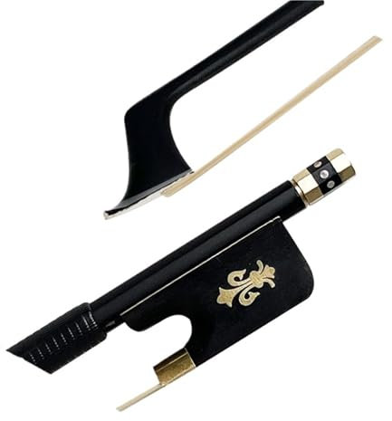 Professioneller Geigenbogen Reiner schwarzer Geigenbogen aus Kohlefaser Bratschenbogen runder Bogen natürliches Rosshaar professioneller Geigenbogen(4/4)