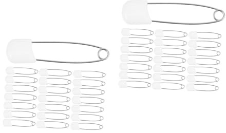 2 Sätze Sicherheitsnadel Windelverschluss Windelklammern Windelhalter Babysicherheitsprodukte Hijab-pins Stift Sicherheitsschnalle Sicherheitsbrosche Pp Weiß 30 Stück * 2 COHEALI