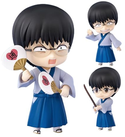 Zhongkaihua Shimura Shinpachi Action Figure con Testa Mobile e Intercambiabile Anime Q Figurine Mini Statua PVC Modello Collezione Desktop Ornamento