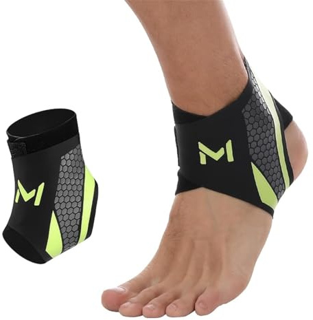 Generisch Fasce per caviglia, cavigliere, fascia per caviglia e caviglie, fascia di compressione per articolazione della caviglia, fascia professionale unisex regolabile e flessibile(verde-1)