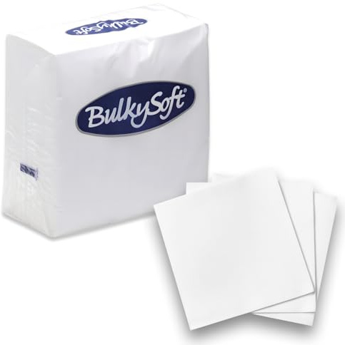 500 Bulky Soft Paper Napkins 30x30cm - 2-Ply Extra Thick, Disposable White Napkins for Parties, Everyday Cleaning, Plates & Personal Hygiene - Luxury Feel Serviettes