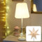 hellum Tischlampe mit Wechselschirm Weihnachten Papierstern order Design Papier-Lampenschirm, Weiß Faltbar Papierschirm mit Fuß aus Metall, Deko Leuchtemit LED-Glühbirne mit Schalter, 578430