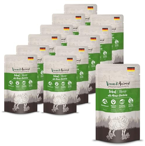 Venandi Animal Mangime per Gatti Premium, Pecora come Mono-Proteina, Senza Cereali - Pacco da 12 x 125 g