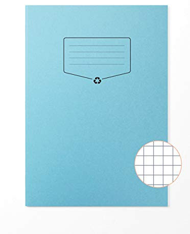Silvine A4 Recycled Exercise Book - 7mm Squares (64 Pages) Blue [Pack of 10]
