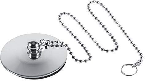 Tyenaza Badewannenstöpsel Waschbecken Universal, Badewannenstöpsel Mit Kette 42mm, Waschbecken Stecker Chrom Küchenspüle Bad Badewanne Abflussabdeckung Stopper