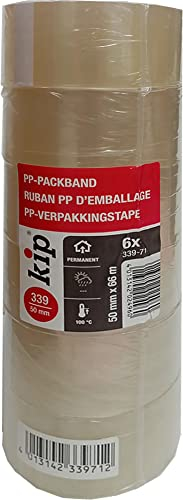 kip PP-Packband Premium Plus 6 Rollen 50mm x 66m Klebeband transparent bis 100 Grad
