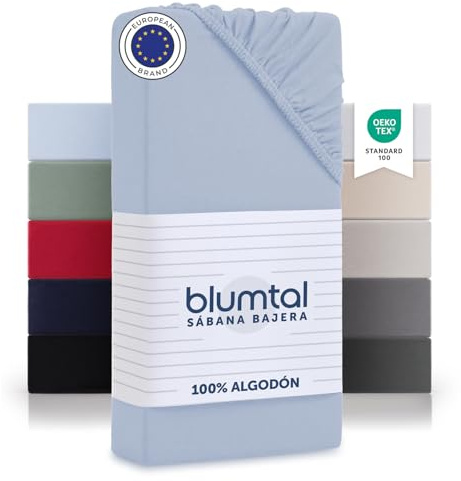 Blumtal Lenzuolo con Angoli Letto in Cotone 135g/m² - Lenzuola Letto letto con Angoli - Lenzuolo Angoli letto 80x160 cm - altezza materasso 20 cm - in Azzurro Chiaro