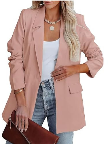 MGizo DtiSpectrum Damen-Blazer - Locker Sitzende, Einreihige Anzugjacke mit Offener Vorderseite für die Arbeit, Langärmelige Businessjacke mit Reverskragen