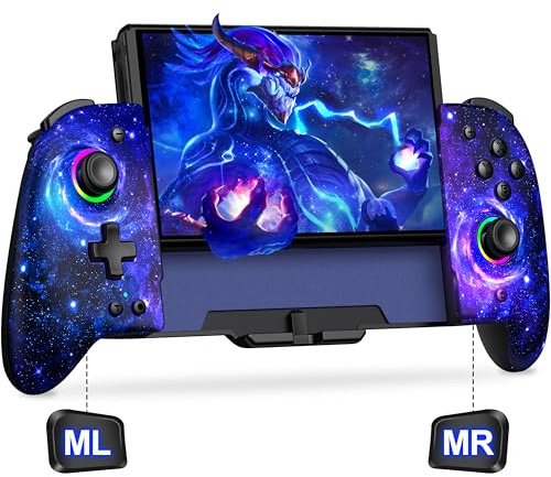 Elegamefy Handheld Switch Controller, Programmierbar Switch Game Controller für Nintendo Switch/OLED mit Joystick ohne Totzonen, Verbessertem Griff, Turbo