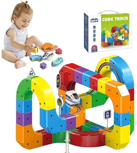 Ryfpdml Clickrail - Juego de tren eléctrico, juguete Track Fusion, juego de tren mágico para todos (Aa)