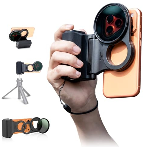 JJC Handgirp Adaptateur de Filtre magnétique pour téléphone, Filtre CPL 67 mm, kit 3 en 1 pour iPhone 17 Pro Max/16 Pro Max/15 Pro Max/14 Pro Max – Ensemble de filtres magnétiques pour Appareil Photo