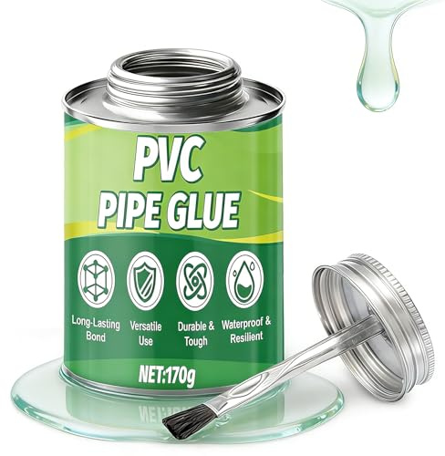 XINGHUO PVC-lim, kontaktlim, extra starkt plastlim, PVC-rörlim, med borsthuvud, lämplig för plaströr och avloppsrör, PVC-rör, 170 g