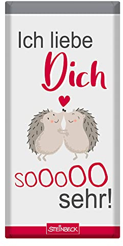 STEINBECK Liebe Geschenk-Schokolade 100g Tafel Ich liebe Dich so sehr von Herzen süß Mitgebsel Jahrestag Weihnachten
