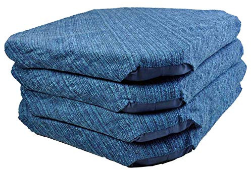 Casatessile Cuscini per Sedia Jacquard con Alette Melange - Blu, Set 4 PCS