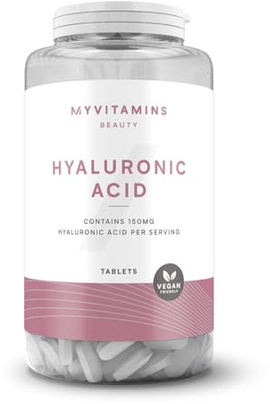 Myvitamins Hyaluronic Acid Tablets | High-Strength Hydration Support for Skin, Joints & Muscles | 150mg Per Serving | Moisture Retention & Anti-Ageing Support | 60 Tablets