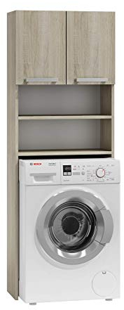 ADGO Pola Schrank für Waschmaschine Sonoma Regal über Waschraum möbel Washing Machine Shelf Schrank für Badezimmer Waschmaschinenüberbau Badezimmerschrank