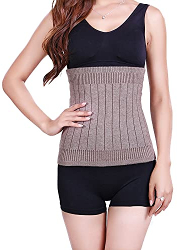 YUPPIE TONE Kidney Warmer Cashmere Winter Body Warmer Wool Elastic Heat Belt for Men and Women, Camel, Medium