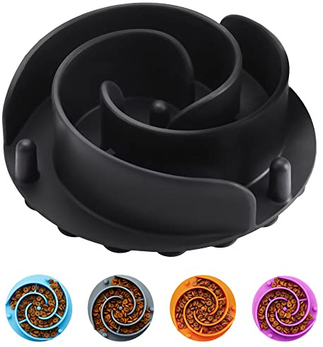 Slow Feeder Dog Bowls Insert, Animire Soft Silicone Slow Eating Dog Food Bowl for Small, Medium and Large Dogs, Compatible with Regular and Elevated Bowls