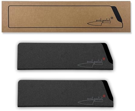 REDSALT® smart protect^ 2er Set universal ABS-Messerschutz mit Fleece für hochwertige Messer bis 16cm | 100% BPA-freier Klingen-Schutz für Küchenmesser Kochmesser aller Art | Schutzhülle Messerhülle