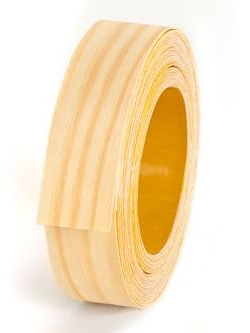 Bricoroll - Canto Autoadhesivo - Fácil aplicación sin Plancha - Elaborado en Madera Natural - Diseño de Pino - 25mm x 5m - para Tableros y Muebles - Fácil Aplicación - Fabricado en España
