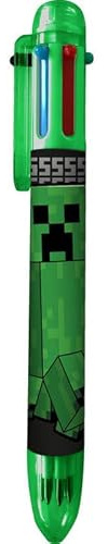 Minecraft Multicolour Pens 6-in-1 Retractable Ballpoint Pens Rainbow Barrel Novelty Pen Kids Office School Supplies Students Children Gift