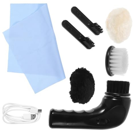 LIFKOME Cireuse à Chaussures Électrique Rechargeable Brosse Manuelle pour Polissage Kit Entretien avec Accessoires pour Et Chaussures Utilisation Pratique Et Ergonomique