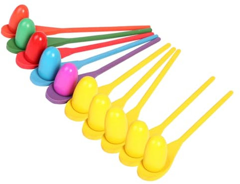 TOBBOMEY 10 Sätze Holzei Und Löffel Spiel Gleichgewicht Sense Training Spiel Spielzeug