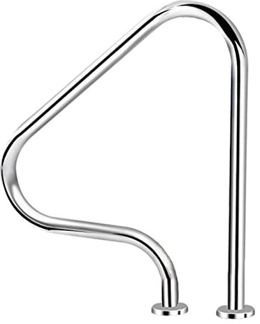 CCKUYT Pasamanos de Piscina para Entrada de Piscinas enterradas, pasamanos de Escalera Exterior de Acero Inoxidable 304 de 3 Curvas con instalación
