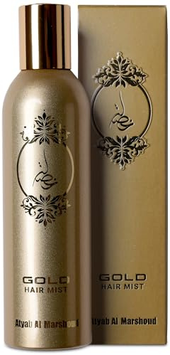 Atyab Al Marshoud Khisla Gold Hair Mist Perfume 125ml - Lightweight and Long-Lasting Hair Perfume for Women with Oud, Jasmine & Vanilla, Luxurious Fragrance Spray