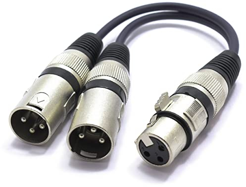 VITALCO XLR Splitter Y Cable Adapter XLR Female to 2x Male 3 PIN Microphone Audio Y-Splitter