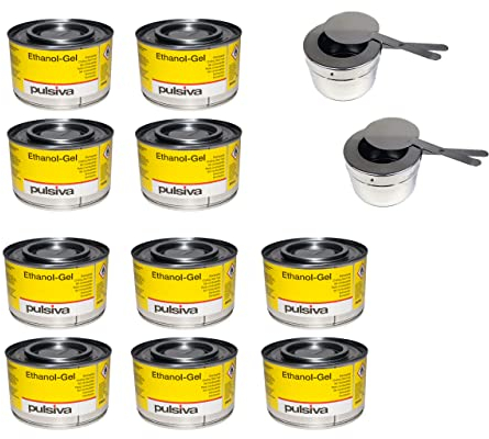 10 barattoli di pasta combustibile etanolo Chafing Dish scaldavivande e 2 contenitori per pasta combustibile