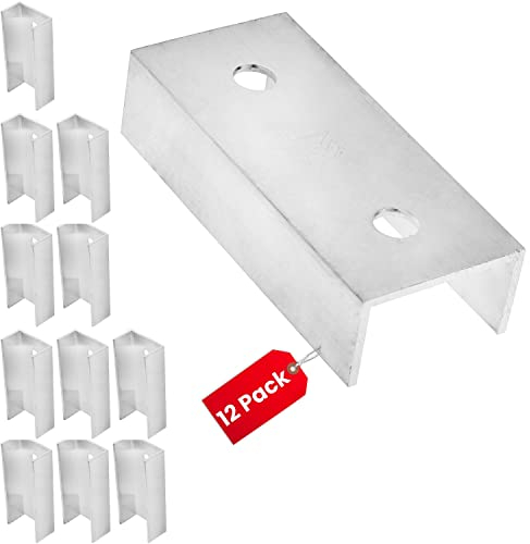C-Profilverbinder für Solarpanel, 12 Stück, aus Alu, 100 x 45 x 25 mm, Schienenverbinder für 40 x 40 mm PV Schienen, PV Anlage Profil Verbinder Schienenelement, Solar C-Verbinder Aluminiumprofil