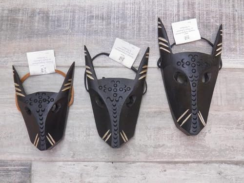 Generico Maschera in legno Boes merdules tradizionale sarda barbaricina sardegna cuoio legno intagliato da parete 3 dimensioni (Piccolo)