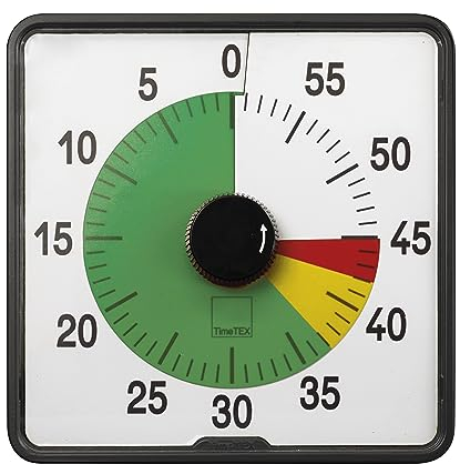 TimeTEX - Timer Countdown L mit Ampelscheibe | Präziser Timer für vielseitige Zeitmessungen mit praktischen Funktionen | Inhalt: Batteriebetriebener Timer in Schwarz (Größe: ca. 20x20 cm)