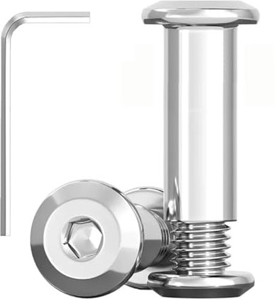 Tornillos de Conexión M6 x 30 mm, Manguito de Acero Inoxidable A2 V2A Para Muebles, Conectores Con Llave Hexagonal Para Armarios y Bret