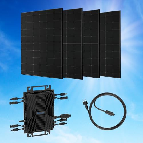 Balkonkraftwerk 2000 Watt mit WiFi Wechselrichter, (drosselbar bis auf 600W) Schuko Kabel und 4 x 460W Bifazial, FullBlack PV Module, mit TopCon Zellentechnologie.