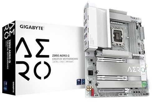GIGABYTE Z890 AERO G Motherboard - Supports Intel Core Ultra (Series 2) CPUs, 16+1+2 phases VRM, up to 8800MHz DDR5 (OC), 1xPCIe 5.0 + 4xPCIe 4.0,Wi-Fi 7, 2.5GbE LAN, Thunderbolt 4