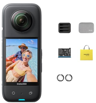 Insta360 X3 Pack Voyage - Caméra d'action 360 degrés étanche avec capteurs 1/2 48MP, vidéo Active HDR 5,7K 360, Photo 360 72MP, Mode Mono-Objectif 4K, Mode Me 60ips, stabilisation
